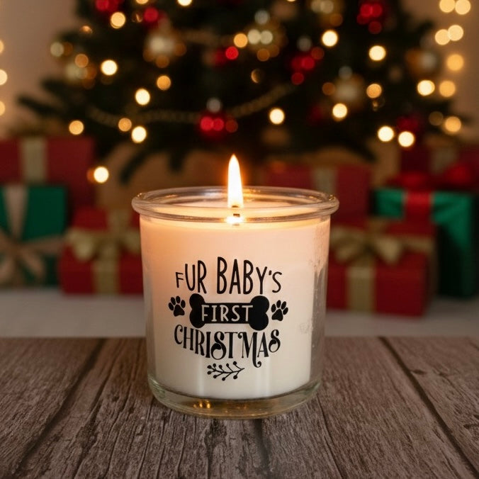 Fur Baby's First Christmas Candle